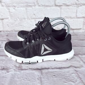 Reebok running shoes sneakers black white women's 8